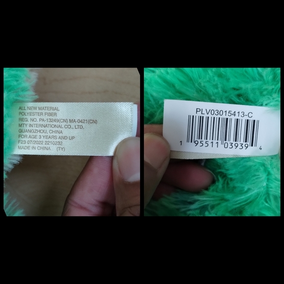 mty international 18" Large Floppy Frog Valentine Plush Green Stuffed Animal - Picture 9 of 10